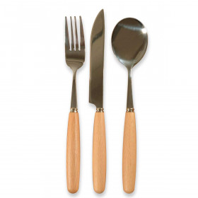 Metal and Bamboo Cutlery Combos
